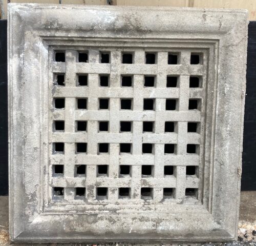 Large proportion cement air vents, ex Grand Lodge of Freemasons Adelaide, 460 x 460mm (S203) $75