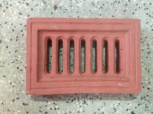 Vertical slots external terracotta double brick vent, locally made reproduction of heritage vent, 228x150x35mm Please contact us for current stock levels and orders $38