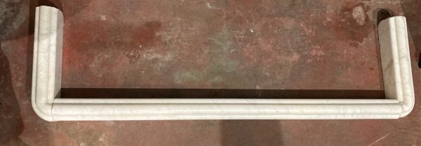 Original late 1800s Italian white marble fire place fender with grey veins, 1360mm wide x 390mm deep x 120mm high (F16) $345
