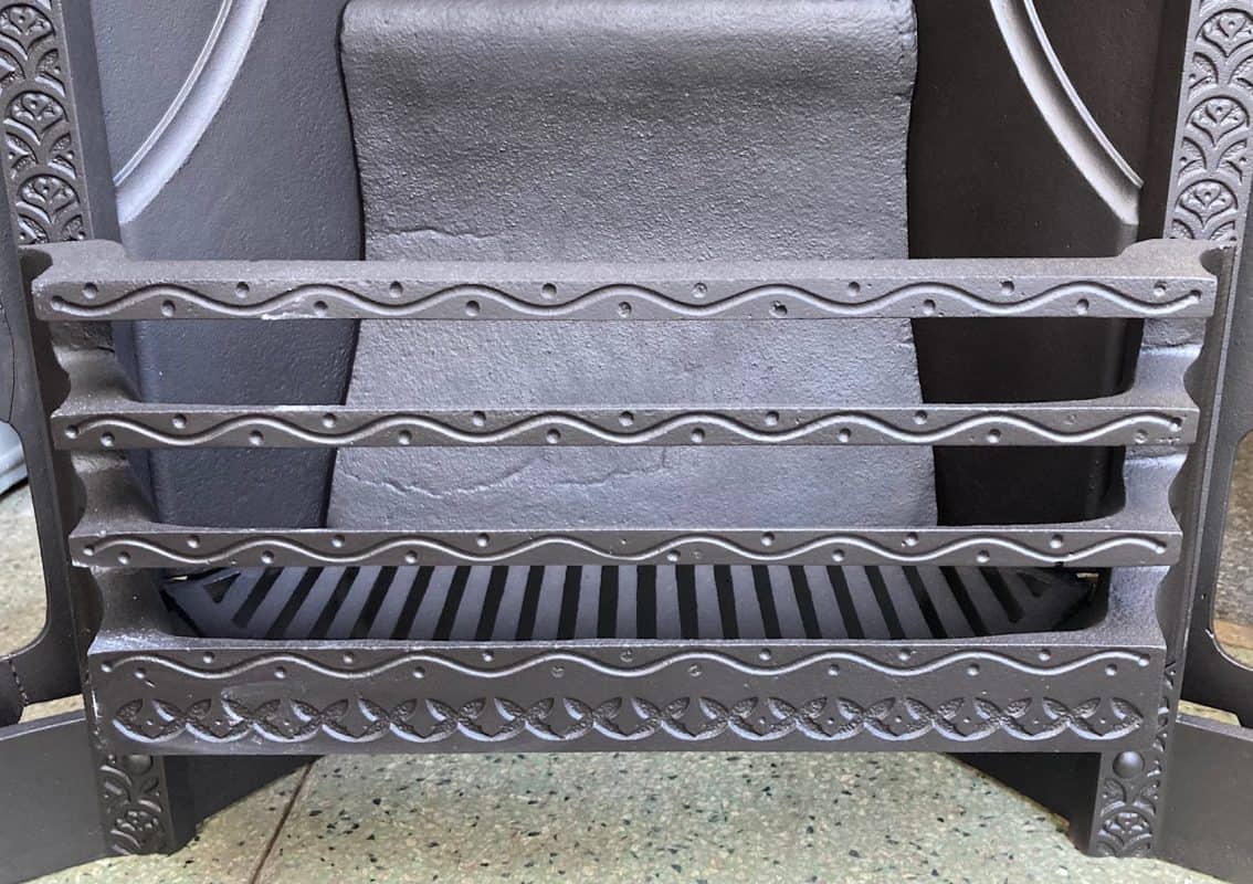 Original Victorian #60 cast iron fire insert, c1890, fully restored, 965 x 965 - Image 4
