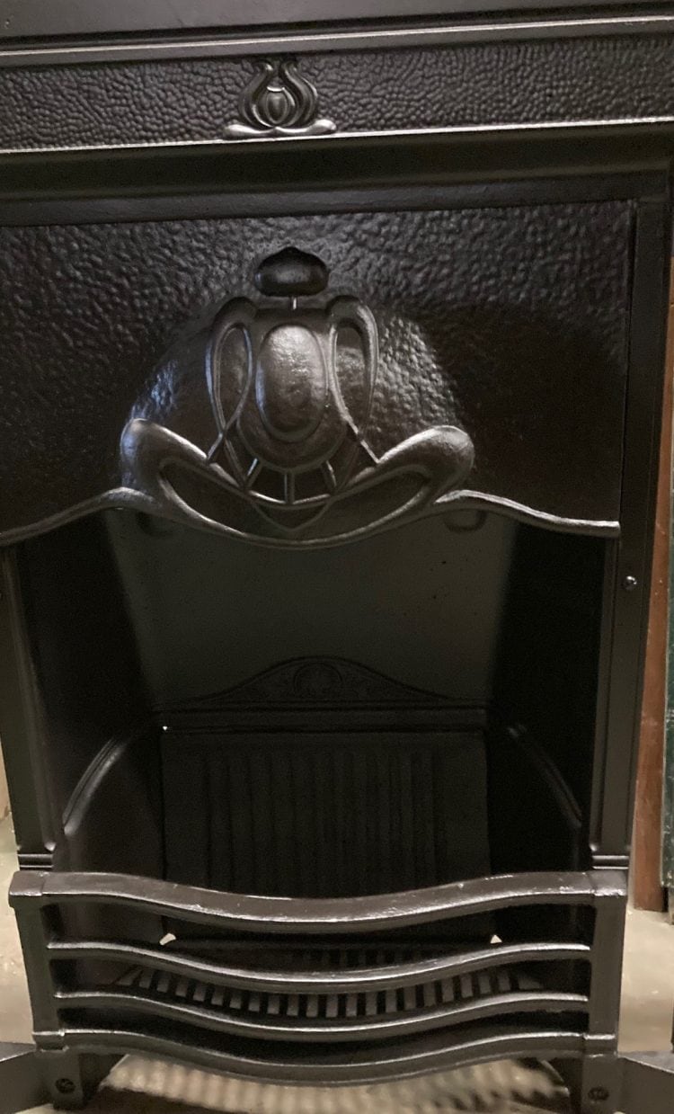 Art Nouveau original fully restored fireplace insert, 965 x 965, - Image 2